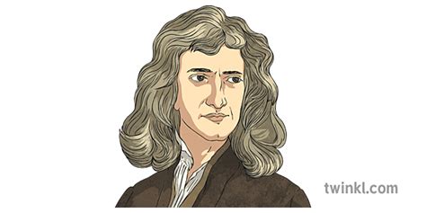 Isaac Newton Thinking Ks2 Illustration Twinkl
