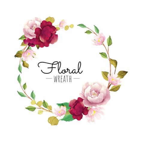 flower wreath, Flower, Wreath, Red PNG and Vector | Watercolor flower wreath, Flower wreath ...