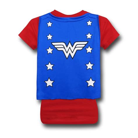 Wonder Woman Stars Caped Costume Girls T Shirt