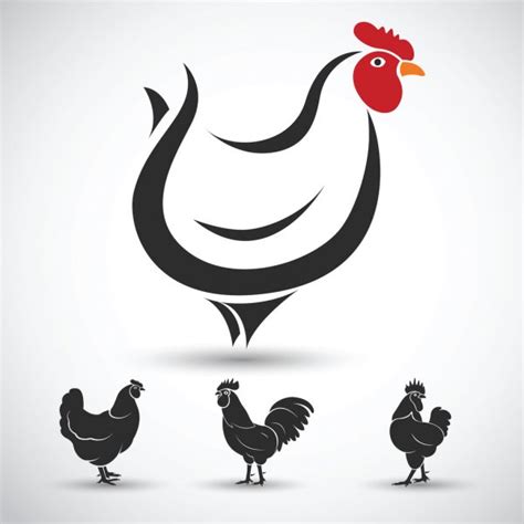 Chicken And Cock Rooster Vector — Stock Vector © 10comeback 115698410