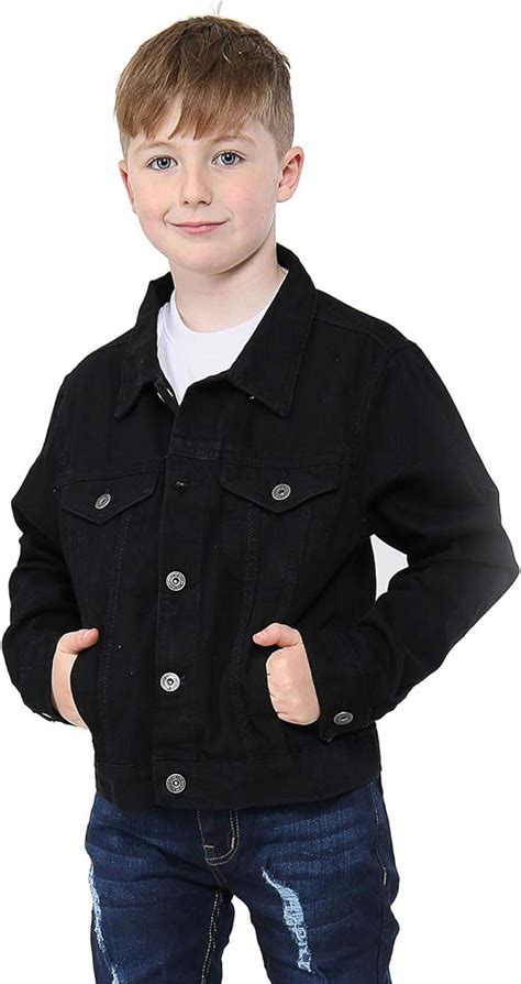 Kids Boys Jackets Designer Jet Black Denim Jeans Fashion