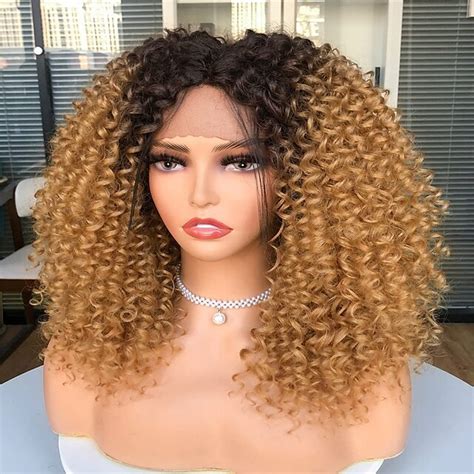 Curly Lace Front Wigs For Black Women Omber Blonde Hd Lace Front Wig