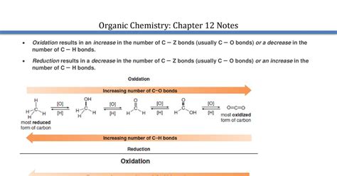 Organic Chemistry Oxidation And Reduction Reaction Notesdocx Docdroid