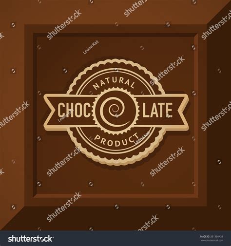 Vintage Realistic Vector Logo Template Of Premium Craft Chocolate Label
