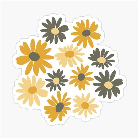 Yellow Daisies Sticker By Studioposies Floral Stickers Scrapbook