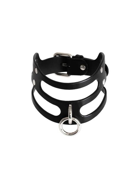 leather bdsm collar black submissive collar slave collar etsy