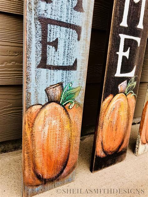 WELCOME SIGN, Fall Rustic Welcome Sign, Vertical front door welcome sign, autumn welcome sign ...