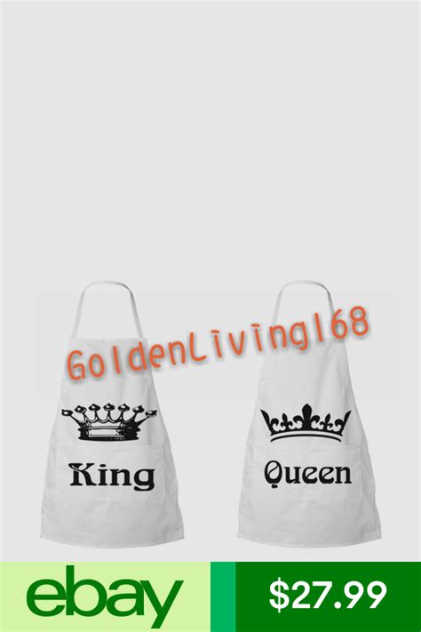 Couples Matching Cute Aprons His And Hers King And Queen Restaurant Bib Apron 784016414579