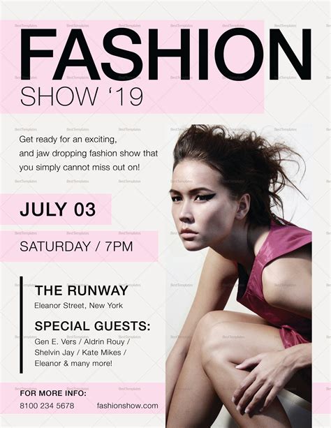 Fashion Show Flyer Design Template In Psd Word Publisher Illustrator