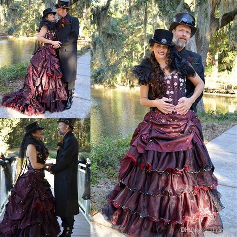 Dark black look dark black goth style steampunk gothic steampunk gothic corset alternative mode alternative fashion goth beauty. Steampunk Burgundy And Black Gothic Wedding Dresses 2015 ...
