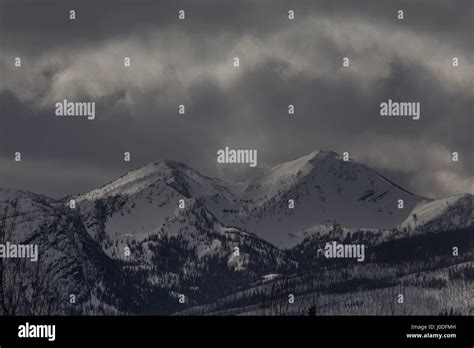 Dark And Snowy Mountains Stock Photo Alamy