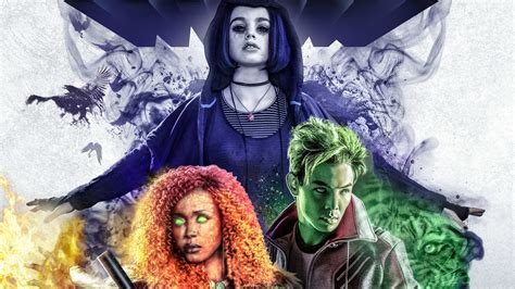 1125x2436 Beast Boy Raven And Starfire In Titans 2018