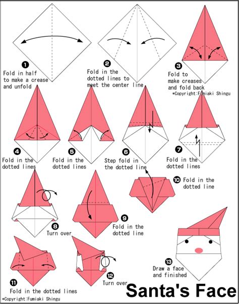 How To Make An Origami Santas Face