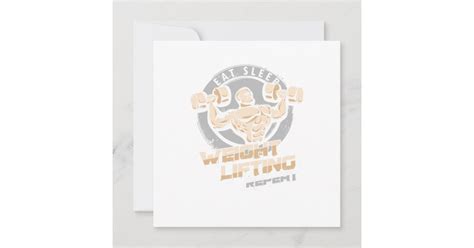 Eat Sleep Weightlifting Repeat Weightlifters Gym B Invitation Zazzle