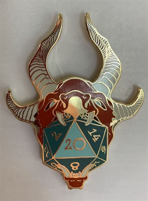 2 Inch Enamel Pin Dragon D20 — The Art Of Audre Charamath Schutte Enamel Pin Collection