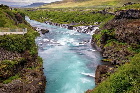 Hraunfossar Waterfalls In Western Iceland Photograph By Peter Mundy