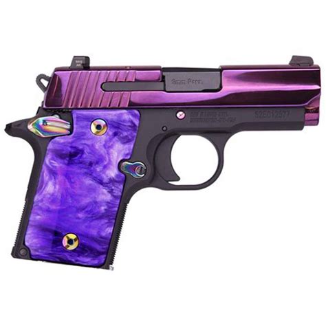 Sig Sauer P938 Wpurple Pearl Grips 9mm Luger 3in Purple Pvd Pistol 6