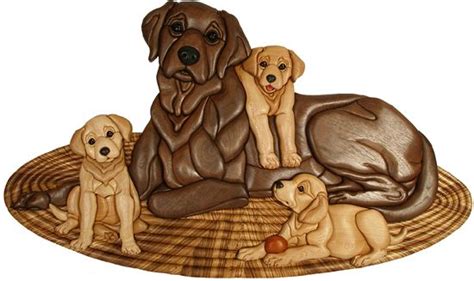 Kathy Wise Intarsia Lab And Pup Intarsia Dogs Intarsia Woodworking