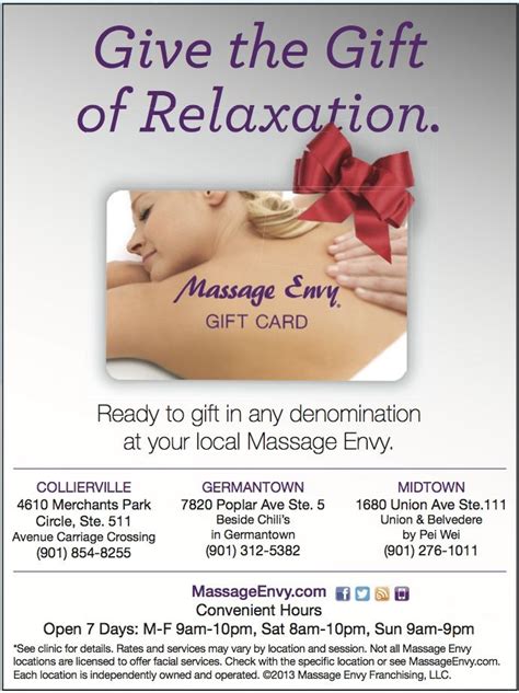 Give And Receive The T Of Relaxation With A T Card To Massage Envy Of Memphis Find