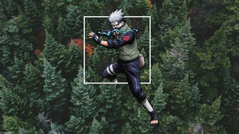 Naruto Anime Hatake Kakashi Picture In Picture Nature Trees Hd