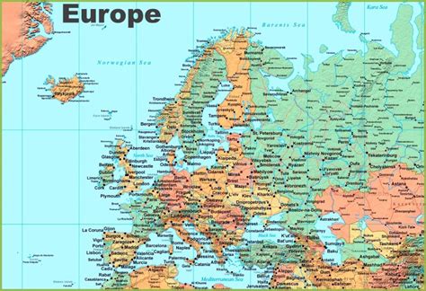 Mapa De Europa Con Ciudades