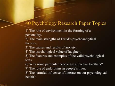 Ppt Psychology Research Paper Topics Powerpoint Presentation Free