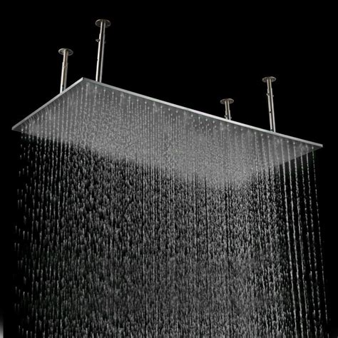 The arzo touch clean rain can shower head from delta is crafted from premium quality materials, offering sturdiness and durability. Ceiling Mount Stainless Steel LED Rain Shower Head