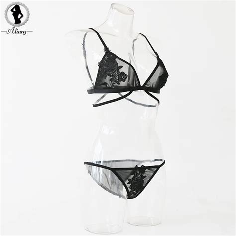 Alinry Sexy Lace Bra Brief Sets Women Push Up Floral Embroidery Intimate Bralette Lingerie