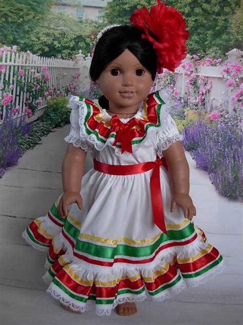 Mexican Folklorico Dress For Josefina American Girl Doll And