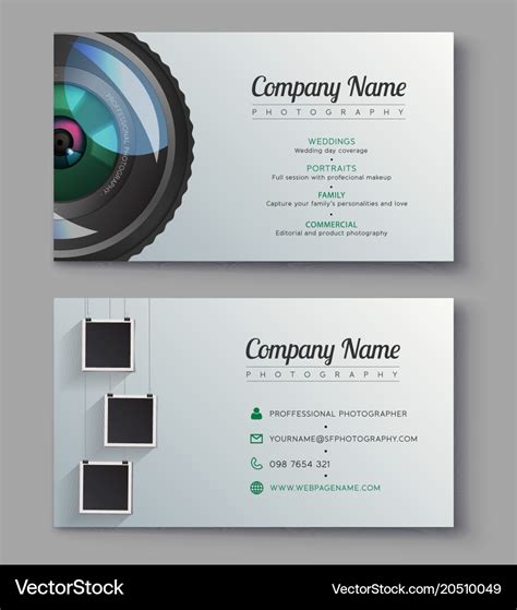 Photographer Business Card Template Design Vector Image