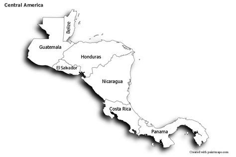 Mapas De Muestra Para Centroam Rica Blanco Negro Sombr O Central America Map South America