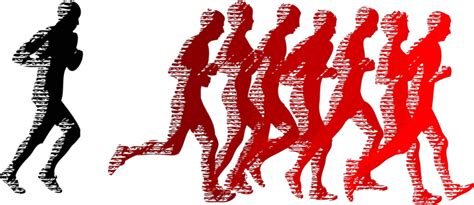 vector illustration of male runners sprinting in silhouette set vector people run speed png