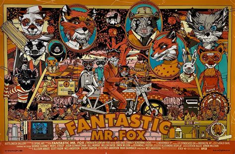 Original Fantastic Mr Fox Movie Poster Wes Anderson Tyler Stout