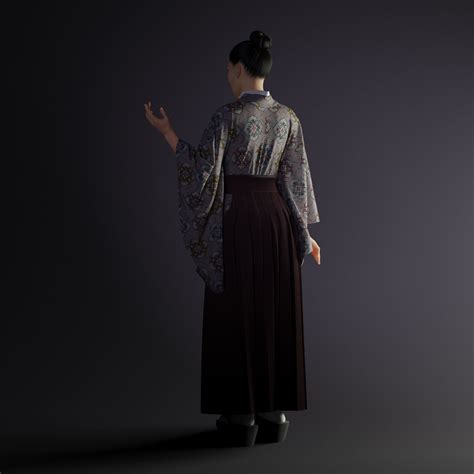 Kimono And Hakama Marvelous Designer Clo 3d Project 3d Model Cgtrader