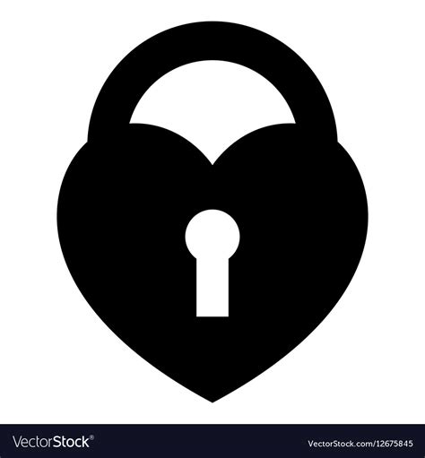 Heart Lock Icon Simple Style Royalty Free Vector Image