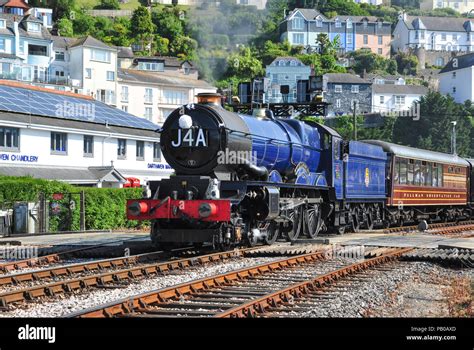 Blue Liveried King Class King Edward 11 Steam Locomotive Leaving