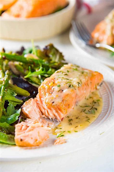 Slow Roasted Salmon With Lemon Butter Sauce The Flavor Bender