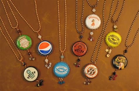 Bottlecap Jewelry By Cassandra Millard Diy Beer Bottle Cap Crafts Recycle Bottle Caps Bottle