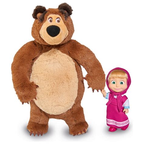 Masha And The Bear Plush Bear And Small Doll Smyths Toys Ireland