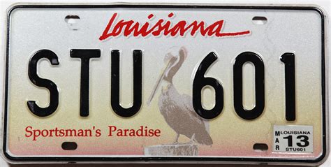 Louisiana License Plate Fasrrecord