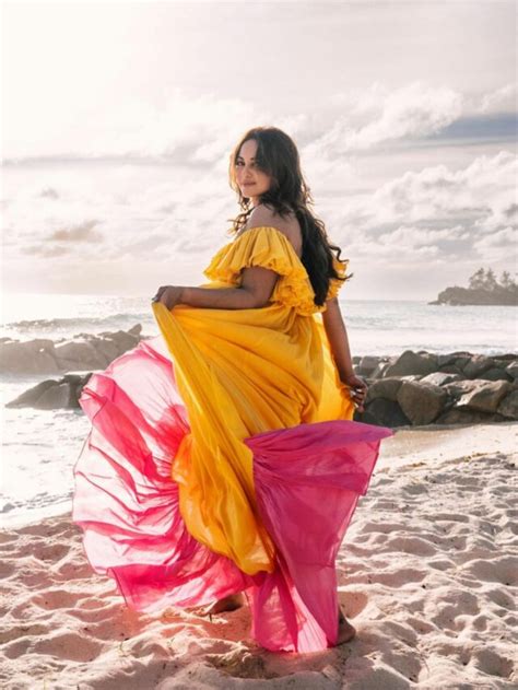 Sun Kissed And Stunning Sonakshi Sinha Shines In Yellow At The Beach