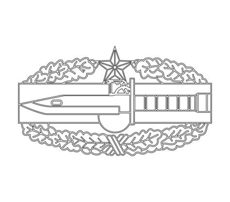 Us Army Combat Action Badge 2nd Award Vector Files Dxf Eps Etsy