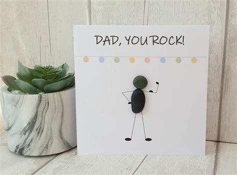 5 out of 5 stars. Unique fathers day card funny handmade birthday pebble card | Etsy