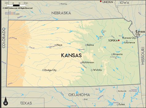 Kansas Map Travelsfinderscom