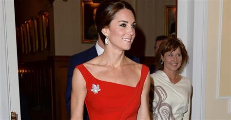 Kate Middleton Red Preen Dress In Canada September 2016 Popsugar Fashion