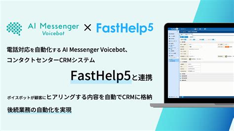 電話対応を自動化するAI Messenger VoicebotコンタクトセンターCRMシステムFastHelp と連携 電話応対業務をDXするボイスボットサービスAI