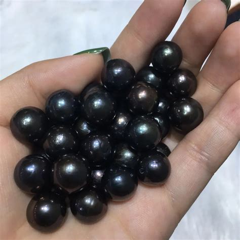 amazing real black pearls big round edison pearls mix 10 colors rainbow loose pearl beads diy