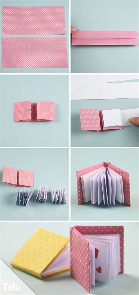 Meist benötigst du nur ein einziges blatt papier, um. Anleitung - Mini Origami Buch - Talu.de #origamipaper in 2020 | Knutselen voor moederdag ...