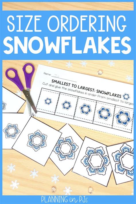 Snowflakes Size Ordering From Smallest To Largest Winter Theme