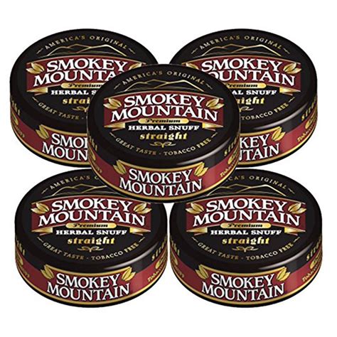 Smokey Mountain Herbal Snuff Tobacco And Nicotine Free 5 Cans